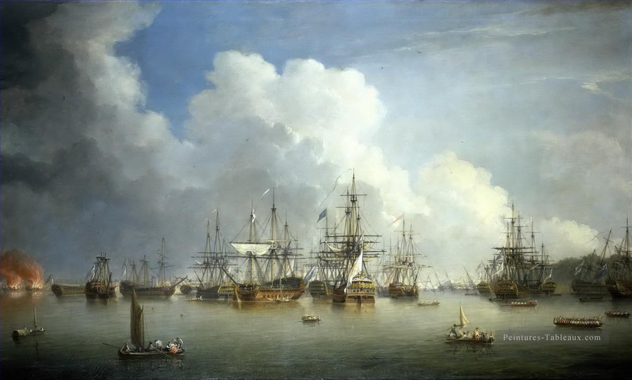 Dominic Serres l’Ancien La flotte espagnole capturée à La Havane 1762 Batailles navales Peintures à l'huile